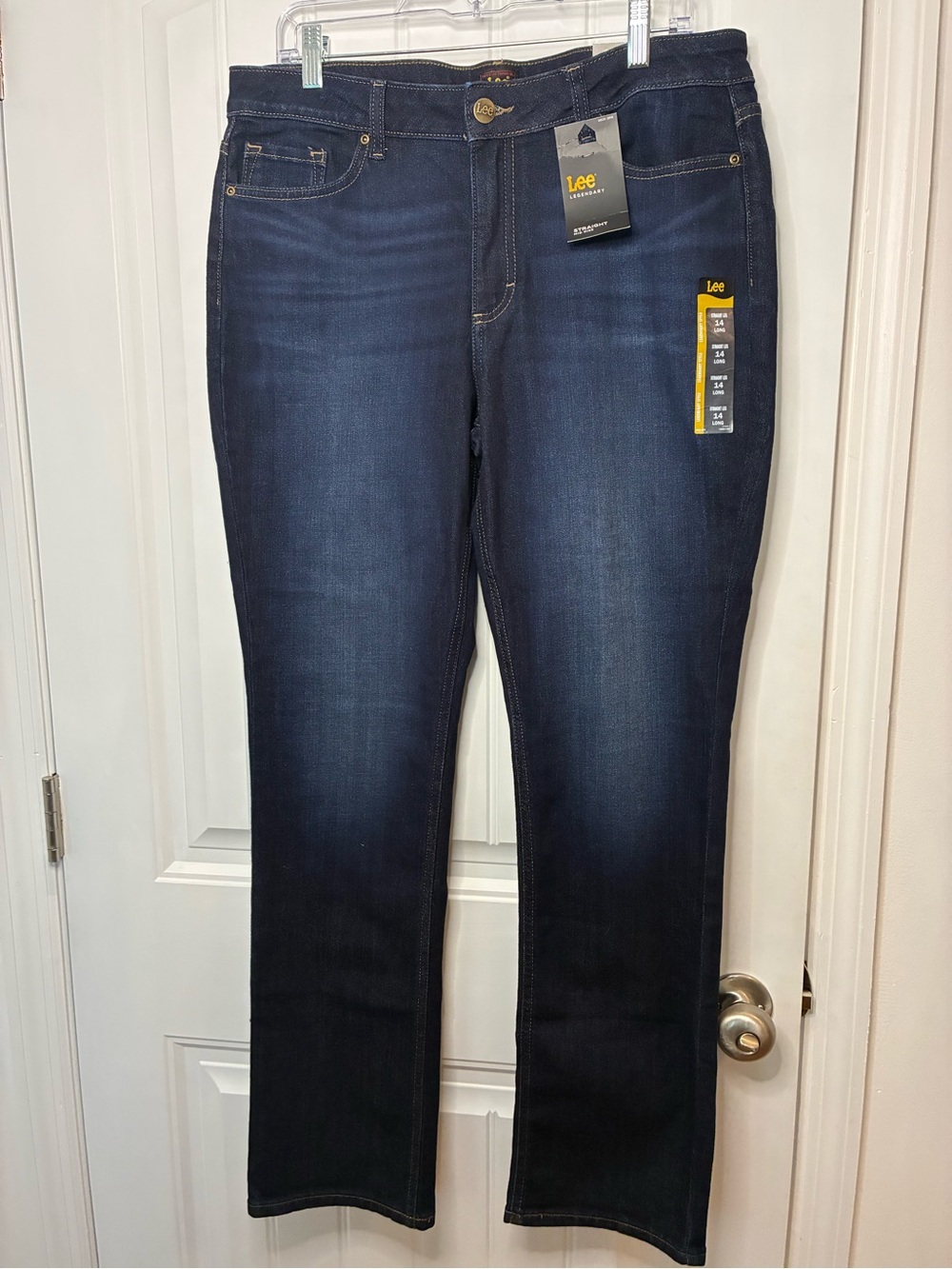 Lee Women Straight Leg Jeans in Indigo Wash 14 Long
